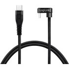 Cablu de date / adaptor Logilink CU0194, USB-C Male la USB-C Male, Angled, 3 m, Black