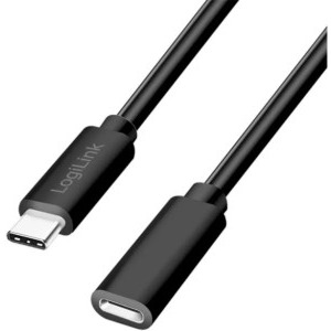 Logilink CU0212, USB-C Male la USB-C Female, 60 W, 3 m, Black