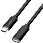 Cablu de date / adaptor Logilink CU0212, USB-C Male la USB-C Female, 60 W, 3 m, Black