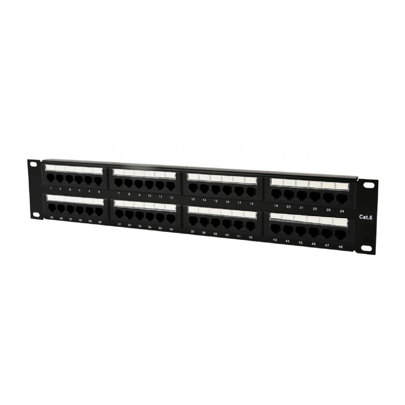 Accesoriu retea Gembird Patch panel 19 inch 48 Port CAT6 rear cable ...