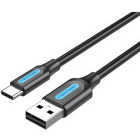 Cablu de date / adaptor Vention USB Male la USB-C Male, 1.5 m, Black, amperaj maxim suportat 3A