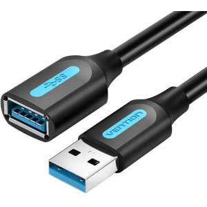 Vention USB 3.2 gen 1 Male - USB 3.2 gen 1 Female, 2m, negru
