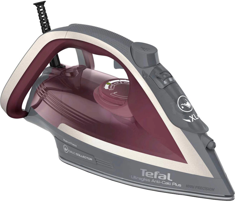 Tefal Fier de calcat Ultragliss Plus FV6840E0, 2800W, 260g/min, Gri/Visiniu