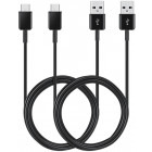 Cablu de date / adaptor Samsung USB Male la USB-C Male, 1.5 m, Black pachet cu 2 bucati