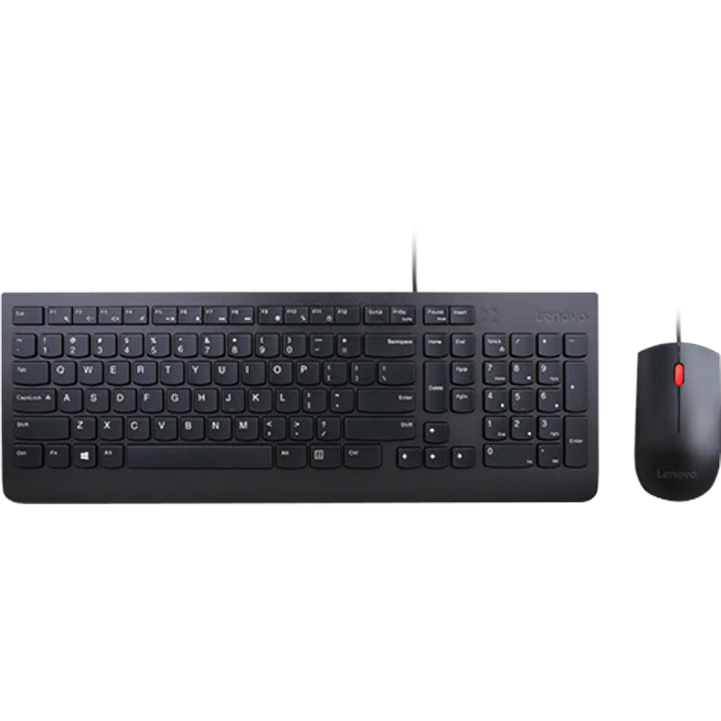 Kit periferice Lenovo Tastatura + Mouse Essential Wired Combo, USB, Black