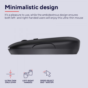 Trust Puck, Wireless/Bluetooth, Black