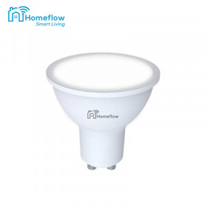 Homeflow Bec inteligent LED Wireless B-5001, GU10, 5W(35W), 300lm, RGB, Control de pe telefonul mobil