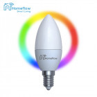 Homeflow Bec inteligent LED Wireless B-5004, E14, 5W(40W), 400lm, RGB, Control de pe telefonul mobil