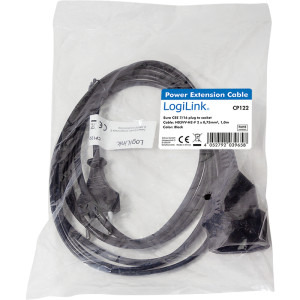 Logilink Europlug Male - Europlug Female, 1m, negru