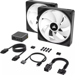 Corsair iCUE LINK QX140 RGB 140mm Starter Kit Black Two Fan Pack