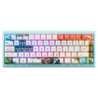 Tastatura Gaming QwertyKey 61 Pro Western RGB Blue Liniar Prelubrifiat V2 Switch Mecanica