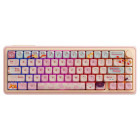 Tastatura Gaming QwertyKey 65 Pro Bliss RGB Pink Liniar Prelubrifiat V2 Switch Mecanica