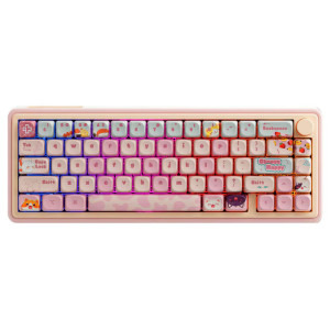 QwertyKey 65 Pro Bliss RGB Pink Tactil Prelubrifiat V2 Switch Mecanica