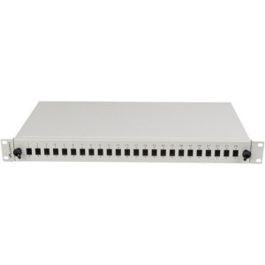 Lanberg Patch panel 19 inch 24 Porturi 1U Fiber SC Simplex/LC Duplex, Gri FOP1-24SS-LDS