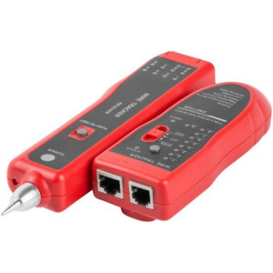 Lanberg Tester retea RJ45/RJ12/RJ11, coaxial cu tracker si identificator, Negru/Rosu NT-0501