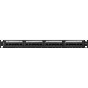 Lanberg Patch panel 19 inch 24 Port CAT6A UTP rear cable management Black PPUA-1024-B
