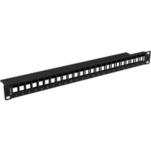 Lanberg Patch panel 19 inch 24 Porturi 1U Blank, Black PPKS-1024-B