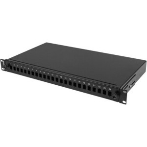 Lanberg Patch panel 19 inch 24 Porturi 1U Fiber SC Simplex/LC Duplex, Negru FOP1-24SS-LDB