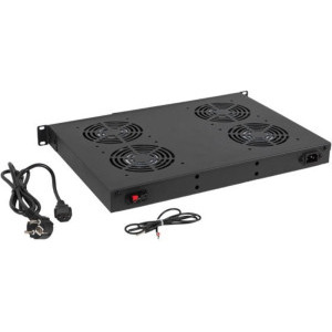 Lanberg AK-1503-B Panou de ventilatie 19", 1U, 4 ventilatoare cu LCD si termostat, Negru