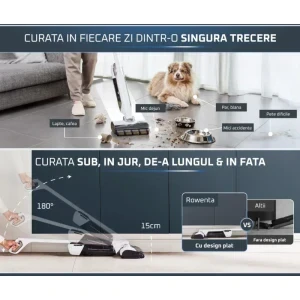 Rowenta X-Clean 12 GZ7267E0, vertical cu mop, 230W, 0.79L, Alb
