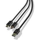 Cablu periferice LexIP 1x USB tip A Male la 2x micro USB Male, Negru