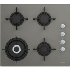 Plita incorporabila Arctic ARSGW64120SMG, Gaz, 4 arzatoare, Wok, 60 cm, Gri