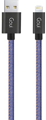 Cablu de date / adaptor Goui Fashion USB Male la Lightning Male, 1 m, Dark Blue