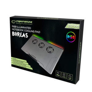 Esperanza Gaming laptops, 19 inch Boreas, 3 ventilatoare, iluminare LED RGB