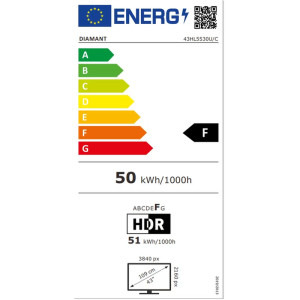 Horizon Smart TV Diamant 43HL5530U/C Seria HL5530U/C 109cm negru 4K UHD HDR