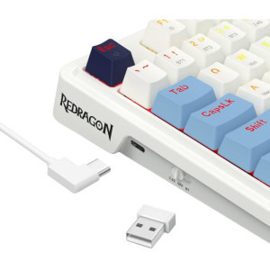 Redragon Antonium Pro TKL RGB Alb-Albastru Switch-uri liniare Redragon Gri Mecanica