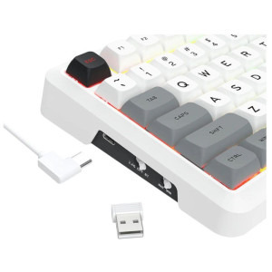 Redragon Bragi Pro Alb-Gri RGB Switch-uri Liniare Redragon Gri Mecanica