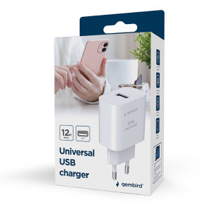 Gembird Universal, 1 x USB, 12W, White