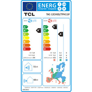 TCL BreezeIN TAC-12CHSD/TPH11IF, 12000 BTU, Clasa A++/A+, Wi-Fi, Inverter, Gentle Breeze