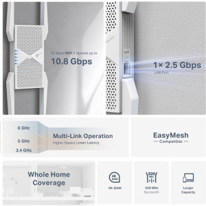 TP-LINK 2.5Gigabit RE655BE Tri-Band WiFi 7