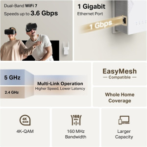 TP-LINK Gigabit RE225BE Dual-Band WiFi 7