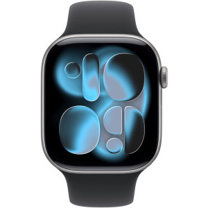 Apple Watch Series 11, GPS, 42mm Carcasa Aluminium Space Grey, Black Sport Band - M/L