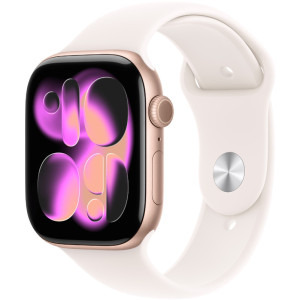 SmartWatch Apple Watch Series 11, Cellular, GPS, 42mm Aluminium Rose Gold, Light Blush Sport Band - M/L