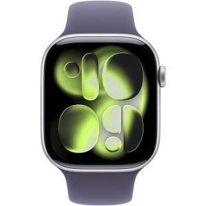 Apple Watch Series 11, Cellular, GPS, 42mm Aluminium Silver, Purple Fog Sport Band - M/L