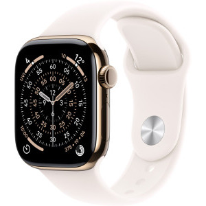 SmartWatch Apple Watch Series 11, Cellular, GPS, 42mm Carcasa Gold Titanium, Light Blush Sport Band - S/M