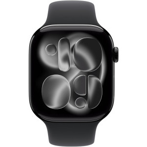 Apple Watch Series 11, Cellular, GPS, 46mm Aluminium Jet Black, Black Sport Band - S/M