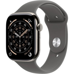 SmartWatch Apple Watch Series 11, Cellular, GPS, 46mm Carcasa Natural Titanium, Stone Grey Sport Band - S/M
