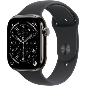 SmartWatch Apple Watch Series 11, Cellular, GPS, 46mm Carcasa Slate Titanium, Black Sport Band - S/M
