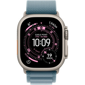 Apple Watch Ultra 3, Cellular, 49mm Carcasa Titanium, Light Blue Alpine Loop - Large