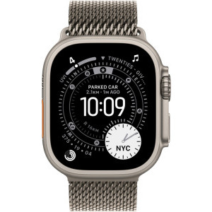 Apple Watch Ultra 3, Cellular, 49mm Carcasa Natural Titanium, Natural Titanium Milanese Loop - Medium