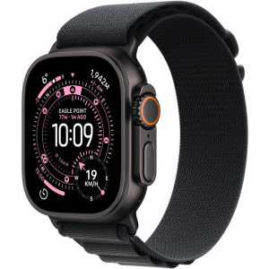 Apple Watch Ultra 3, Cellular, 49mm Carcasa Titanium Black, Black Alpine Loop - Large
