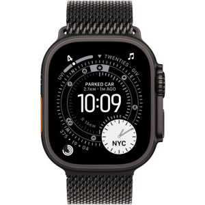 Apple Watch Ultra 3, Cellular, 49mm Carcasa Titanium Black, Black Titanium Milanese Loop - Medium