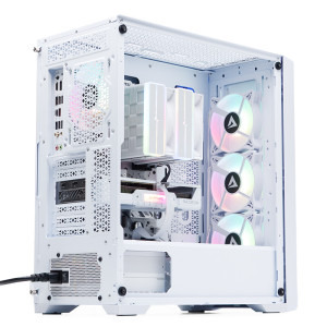 Gaming BALAUR Alb Black Friday Edition, AMD Ryzen 5 9600X 3.9GHz, 32GB DDR5, 1TB SSD, RX 9060 XT 16GB GDDR6, Iluminare RGB