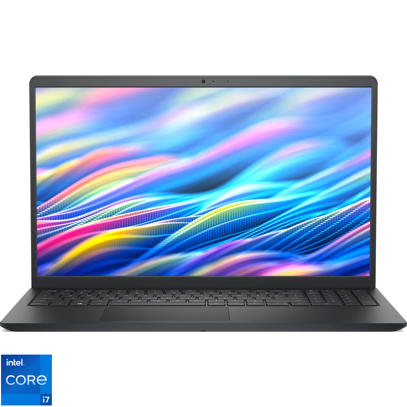 Laptop DELL 15.6'' 15 DC15250, FHD 120Hz, Procesor Intel® Core™ i7-1355U (12M Cache, up to 5.00 GHz), 16GB DDR4, 512GB SSD, Intel Integrated Graphics, Linux, Carbon Black, 3Yr ProSupport