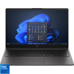 Laptop HP 15.6 250R G10, FHD, Procesor Intel® Core™ 7 150U (12M Cache, up to 5.40 GHz), 16GB DDR5, 512GB SSD, Intel Graphics, Win 11 Pro, Dark Ash Silver