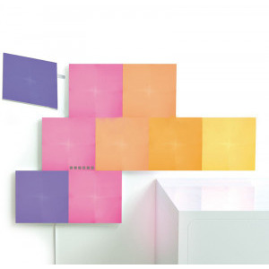 Nanoleaf Canvas Set 4 panouri luminoase inteligente LED RGBW cu senzor pentru muzica, pentru extindere kit de baza Canvas
